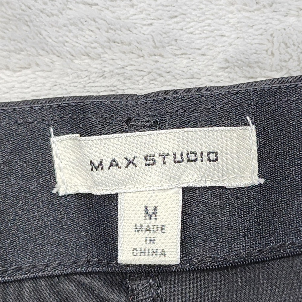 Max Studio Pants Womens M Black High Rise Wide Leg Dress Trouser Stretch Office - Picture 4 of 11